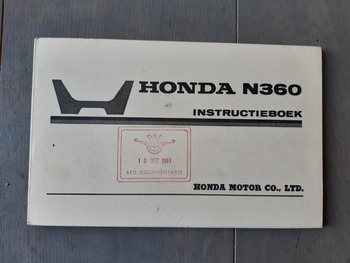 Instructieboekje Honda Instructieboekje Honda